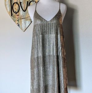 Silver and gold metallic slip dress - NWOT